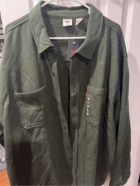 Men’s Levi's Olive Green Button-Front Shirt Jacket